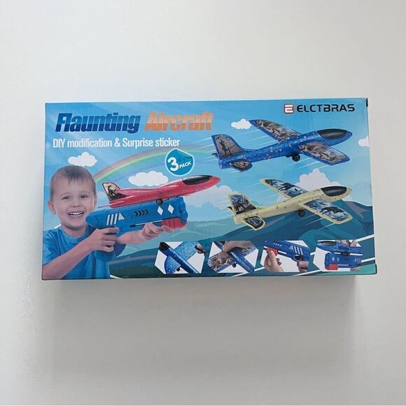 Elctbras 3 Pack Airplane Launcher Toy, Foam Glider Planes for Kids with 2 Flight - Picture 5 of 7
